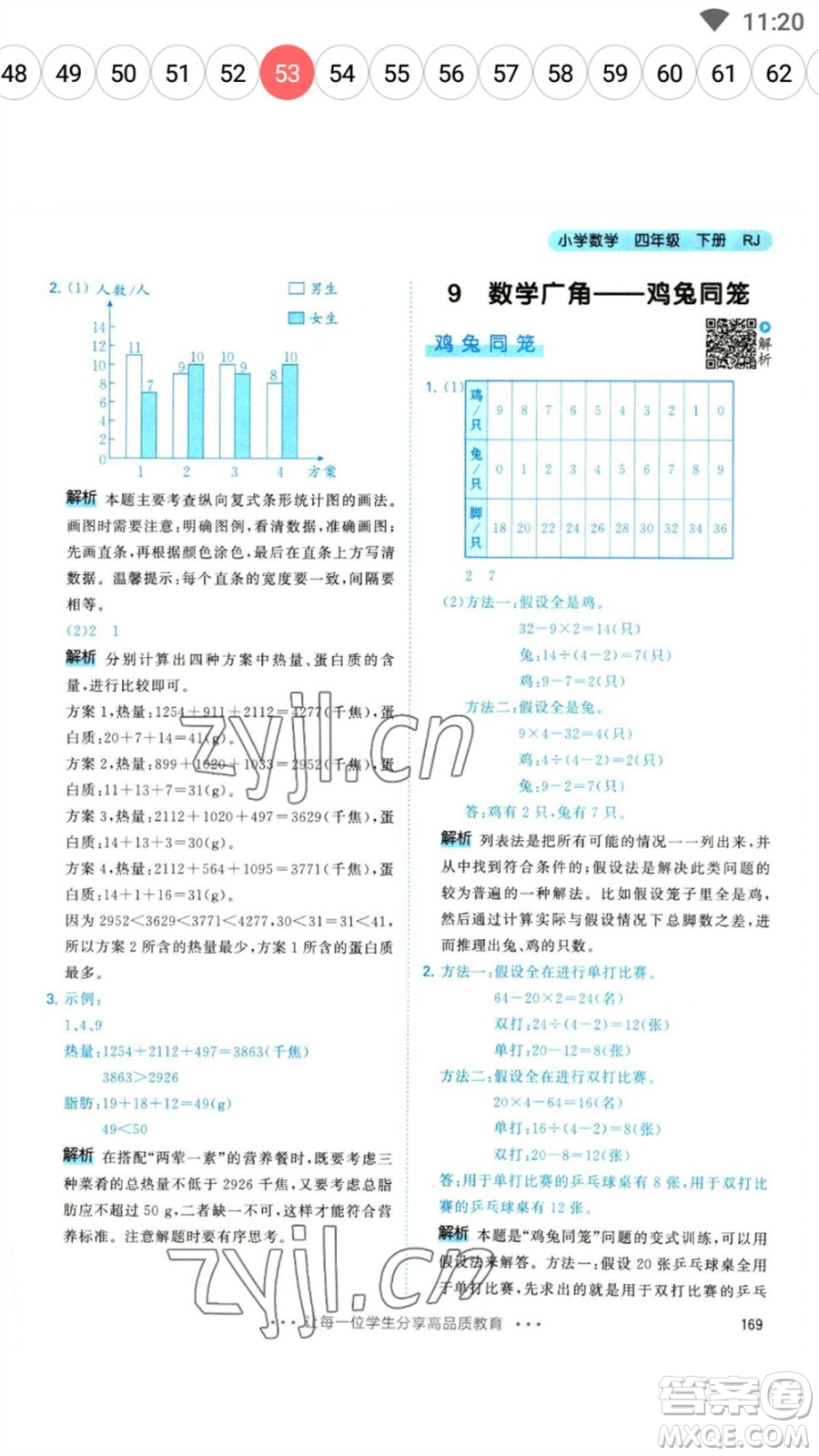 教育科學(xué)出版社2023春季53天天練四年級(jí)數(shù)學(xué)下冊人教版參考答案