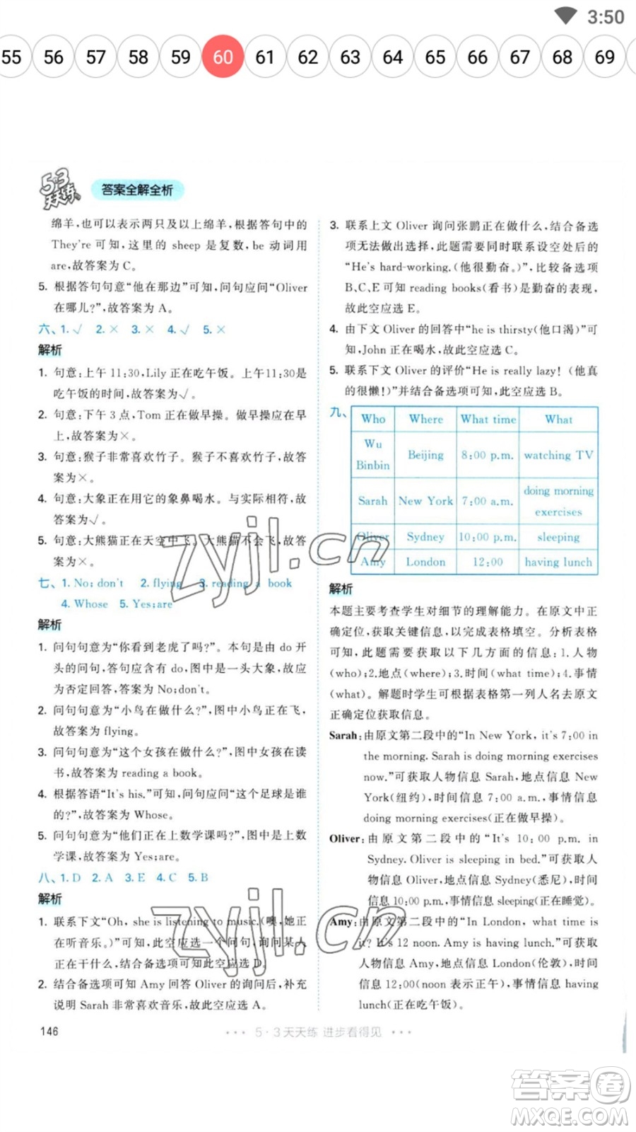 教育科學出版社2023春季53天天練五年級英語下冊人教PEP版參考答案