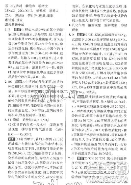 北京教育出版社2023名校作業(yè)九年級下冊化學(xué)滬教版山西專版答案