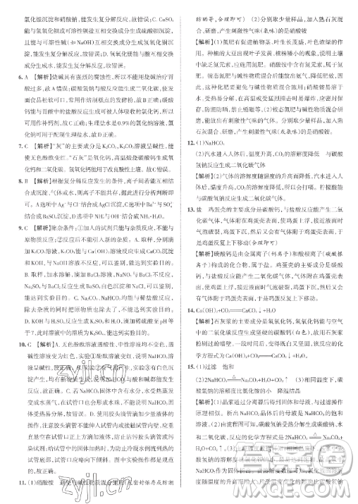 北京教育出版社2023名校作業(yè)九年級下冊化學(xué)滬教版山西專版答案