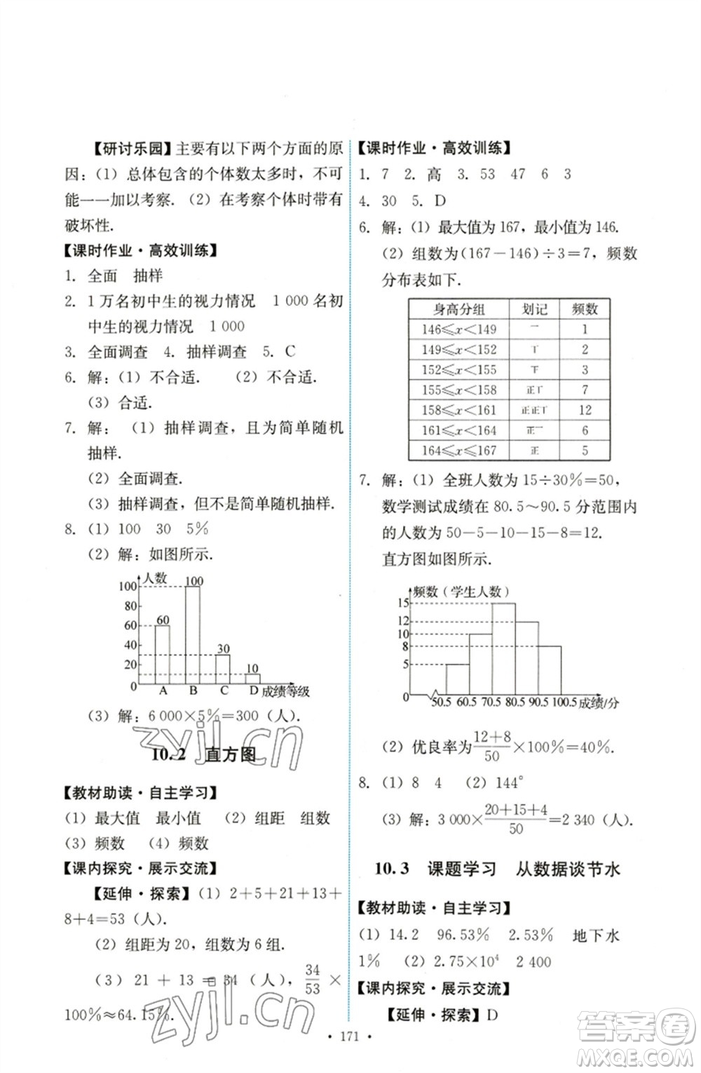 人民教育出版社2023能力培養(yǎng)與測(cè)試七年級(jí)數(shù)學(xué)下冊(cè)人教版參考答案