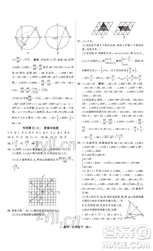 寧夏人民教育出版社2023經(jīng)綸學(xué)典課時(shí)作業(yè)九年級下冊數(shù)學(xué)人教版答案