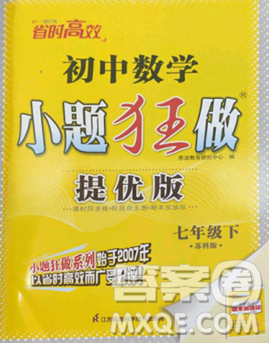 江蘇鳳凰科學(xué)技術(shù)出版社2023小題狂做七年級(jí)下冊(cè)數(shù)學(xué)蘇科版提優(yōu)版參考答案