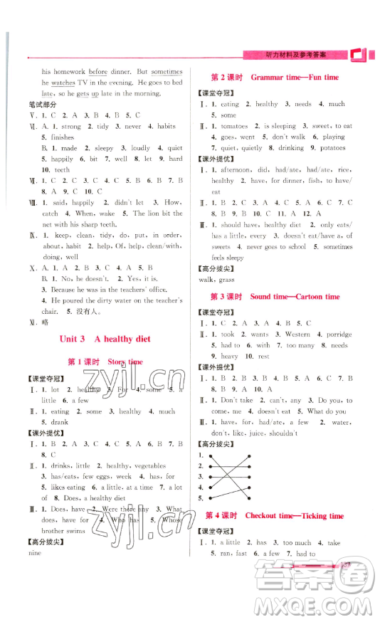 江蘇鳳凰美術(shù)出版社2023高分拔尖提優(yōu)訓(xùn)練六年級(jí)下冊(cè)英語(yǔ)譯林版江蘇專版參考答案