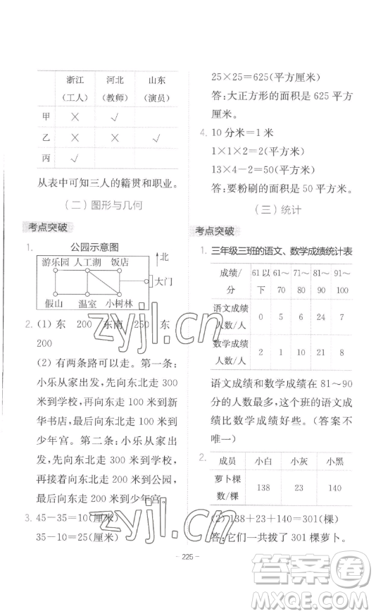 陜西師范大學(xué)出版總社有限公司2023全易通小學(xué)數(shù)學(xué)三年級(jí)下冊(cè)冀教版答案