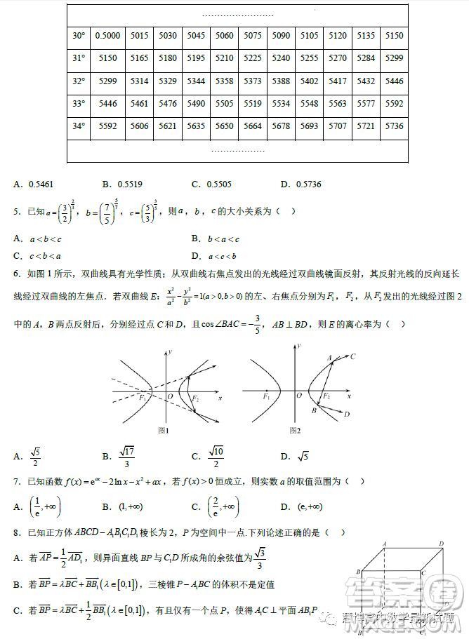 遼寧沈陽東北育才學校2023屆高三高考適應性測試二數(shù)學試卷答案