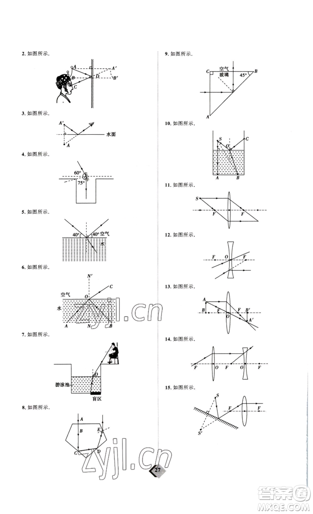 延邊教育出版社2023最新版優(yōu)+學案贏在中考物理人教版講練版答案