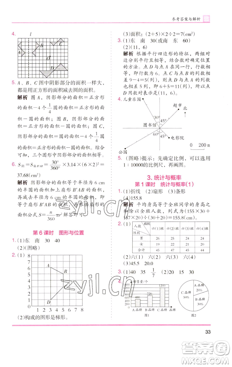 湖南師范大學(xué)出版社2023木頭馬分層課課練六年級(jí)數(shù)學(xué)下冊(cè)人教版浙江專版參考答案