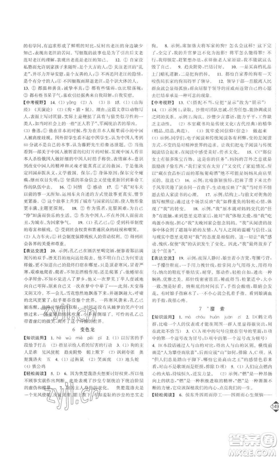 延邊大學出版社2023輕松一典輕松作業(yè)本九年級語文下冊人教版答案