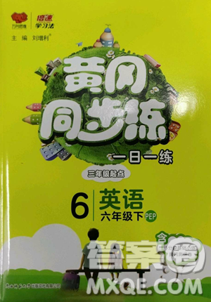 陜西師范大學(xué)出版總社有限公司2023黃岡同步練一日一練六年級(jí)英語(yǔ)下冊(cè)人教PEP版參考答案