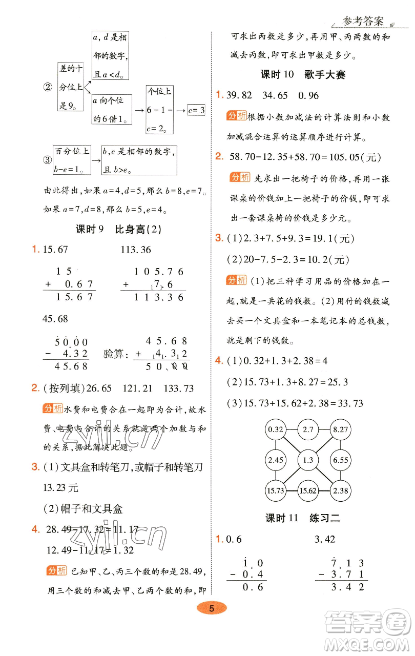 陜西師范大學(xué)出版總社有限公司2023黃岡同步練一日一練四年級(jí)數(shù)學(xué)下冊(cè)北師大版參考答案