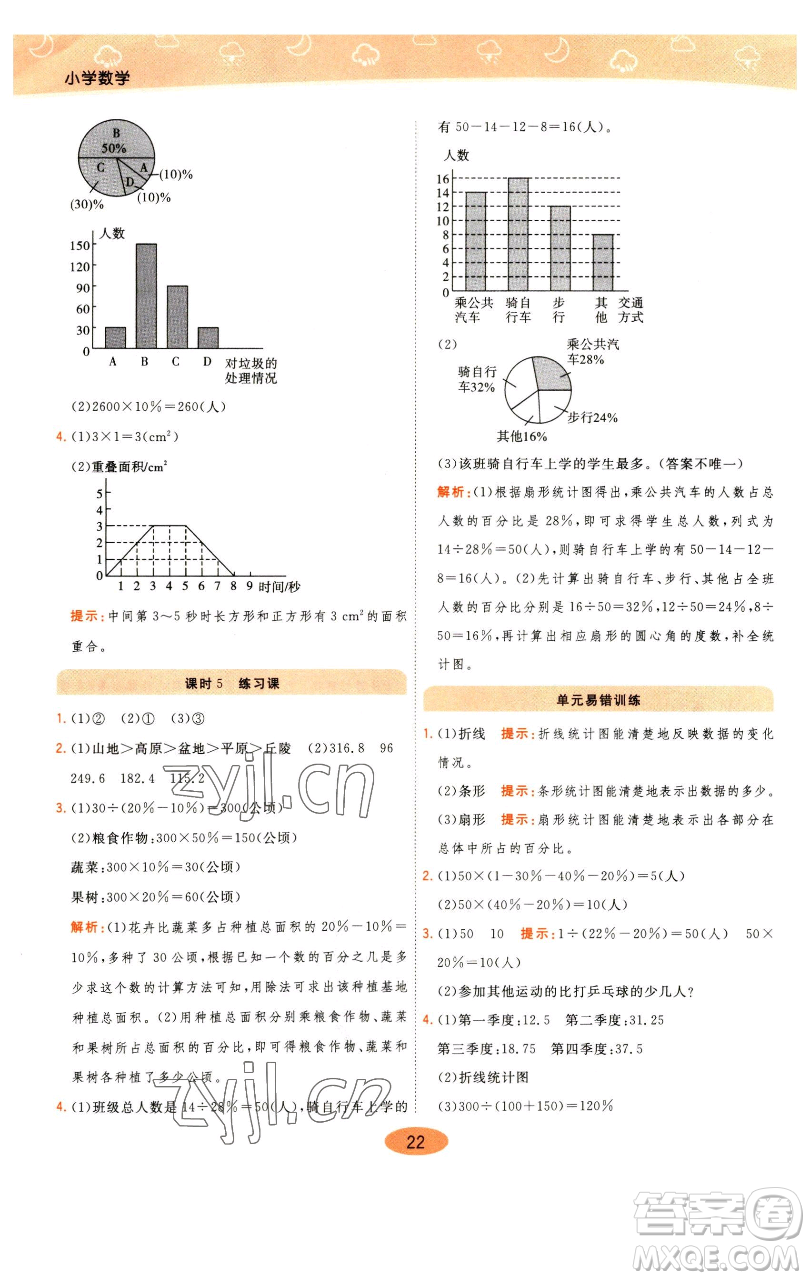 陜西師范大學(xué)出版總社有限公司2023黃岡同步練一日一練六年級(jí)數(shù)學(xué)下冊(cè)青島版參考答案