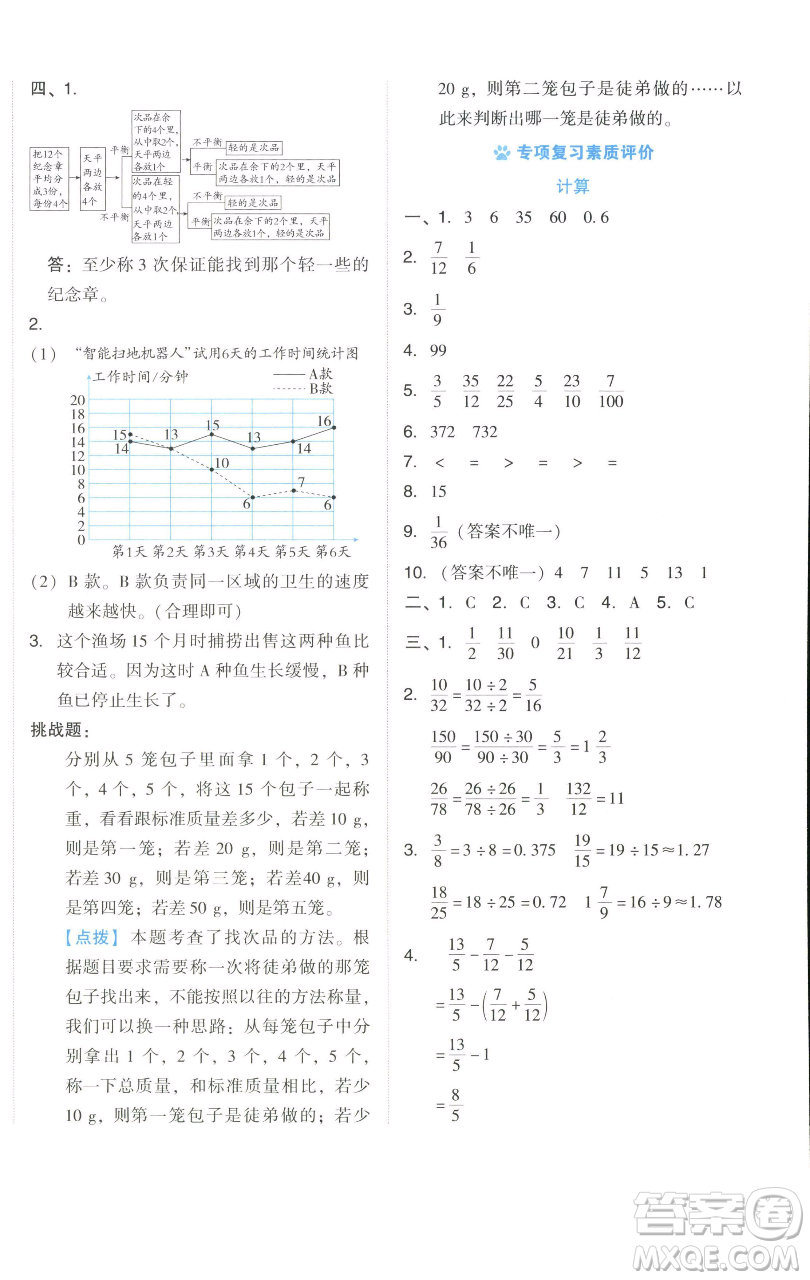 吉林教育出版社2023好卷五年級(jí)數(shù)學(xué)下冊(cè)人教版參考答案