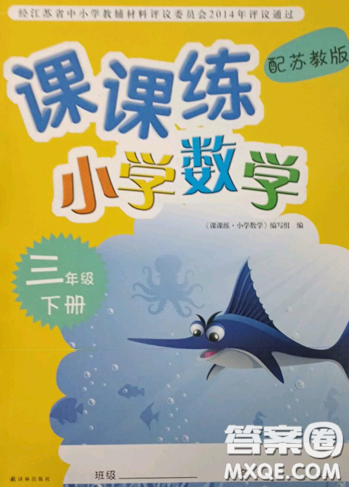 譯林出版社2023課課練小學(xué)數(shù)學(xué)三年級下冊蘇教版答案