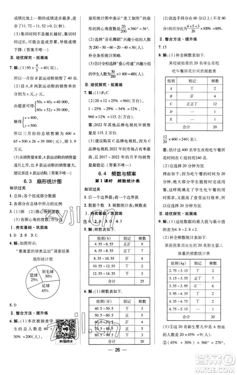 陜西人民教育出版社2023綜合應(yīng)用創(chuàng)新題典中點(diǎn)七年級數(shù)學(xué)下冊浙教版參考答案