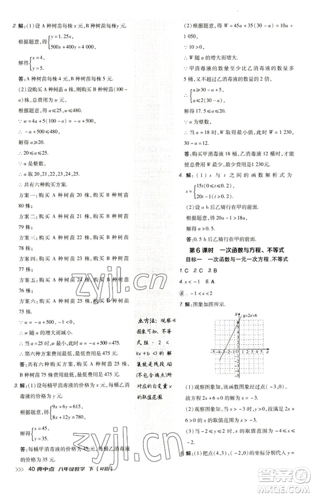 陜西人民教育出版社2023綜合應(yīng)用創(chuàng)新題典中點(diǎn)八年級(jí)數(shù)學(xué)下冊(cè)人教版參考答案