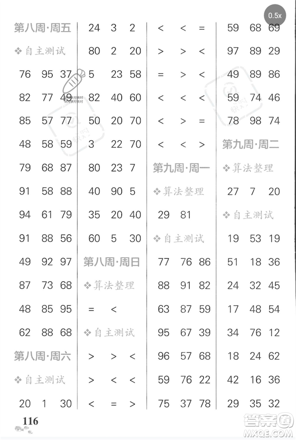 遼寧教育出版社2023小學(xué)學(xué)霸天天計(jì)算一年級數(shù)學(xué)下冊蘇教版河南專版參考答案