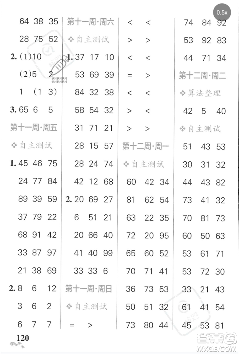 遼寧教育出版社2023小學(xué)學(xué)霸天天計(jì)算一年級數(shù)學(xué)下冊蘇教版河南專版參考答案