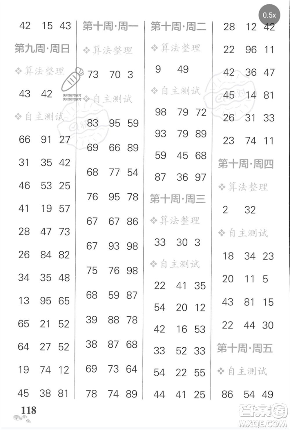 遼寧教育出版社2023小學(xué)學(xué)霸天天計(jì)算一年級數(shù)學(xué)下冊蘇教版河南專版參考答案