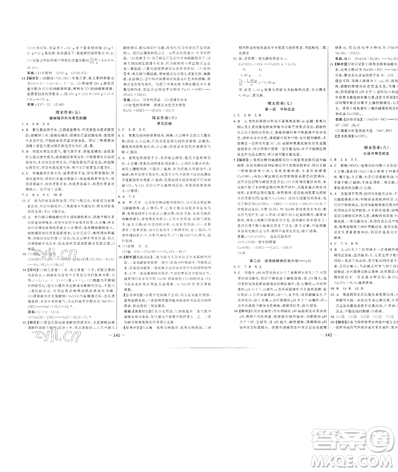 延邊大學(xué)出版社2023世紀(jì)金榜百練百勝九年級(jí)下冊(cè)化學(xué)人教版參考答案