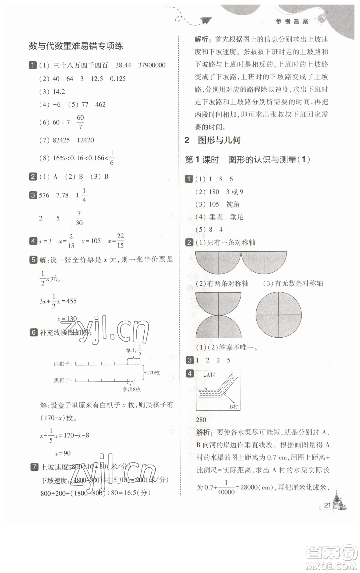 東北師范大學(xué)出版社2023北大綠卡六年級下冊數(shù)學(xué)人教版參考答案