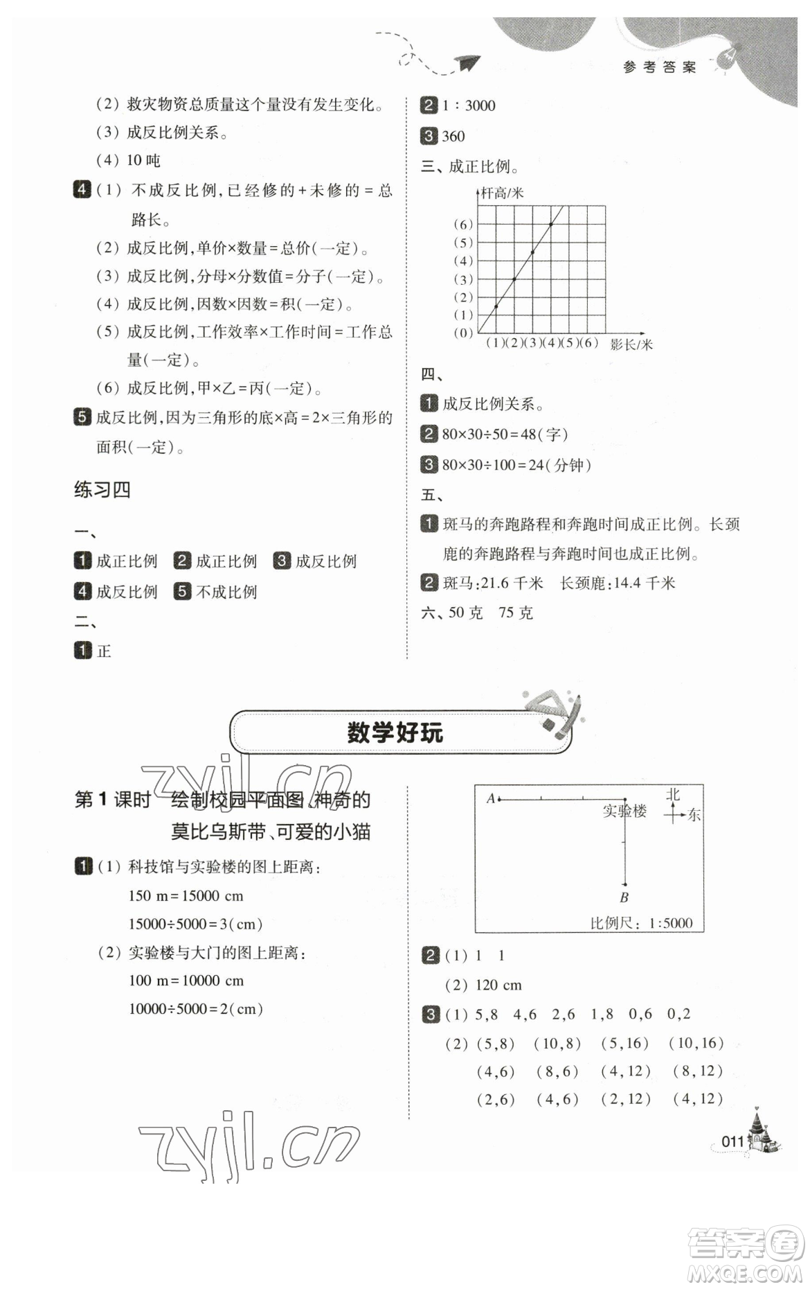 東北師范大學(xué)出版社2023北大綠卡六年級(jí)下冊(cè)數(shù)學(xué)北師大版參考答案