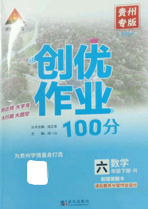 武漢出版社2023狀元成才路創(chuàng)優(yōu)作業(yè)100分六年級數(shù)學下冊人教版貴州專版參考答案