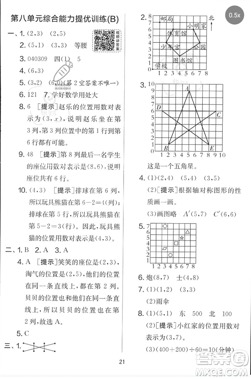 吉林教育出版社2023春實(shí)驗(yàn)班提優(yōu)大考卷四年級(jí)數(shù)學(xué)下冊(cè)蘇教版參考答案