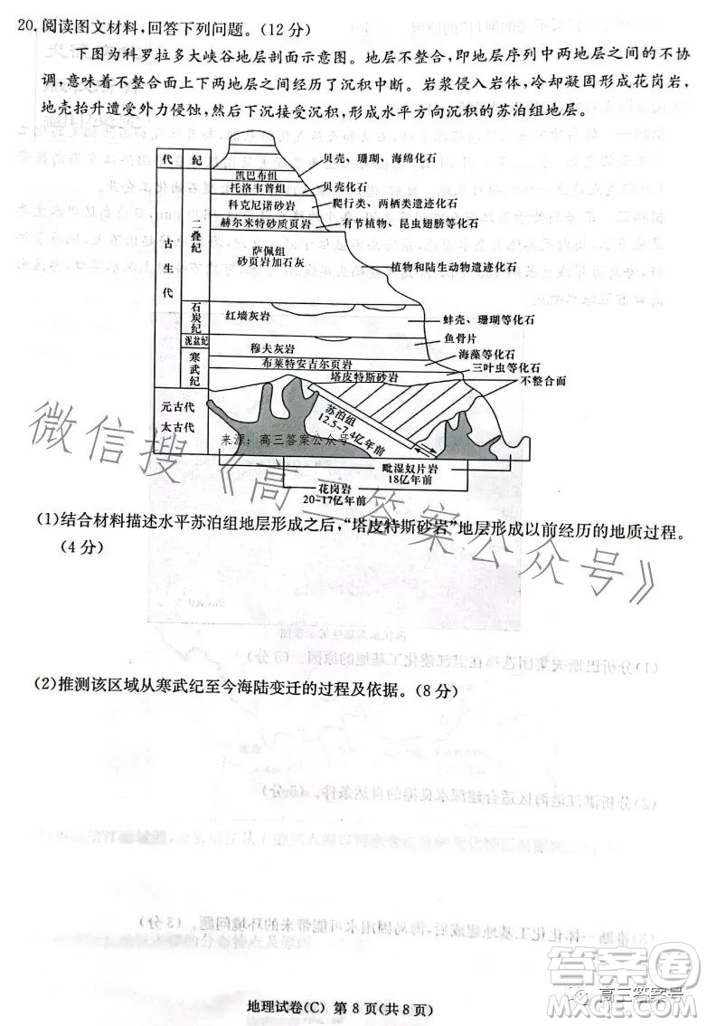 2023屆湖南新高考教學教研聯(lián)盟高三第一次聯(lián)考地理試卷答案