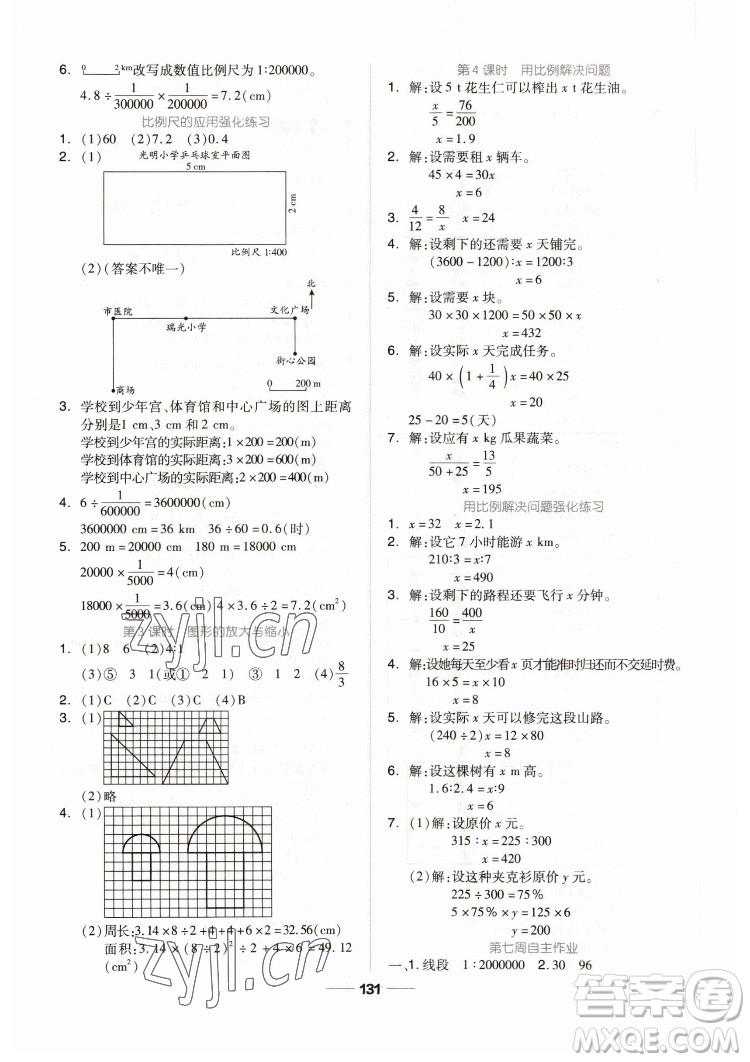 山東科學(xué)技術(shù)出版社2023新思維伴你學(xué)六年級數(shù)學(xué)下冊人教版答案