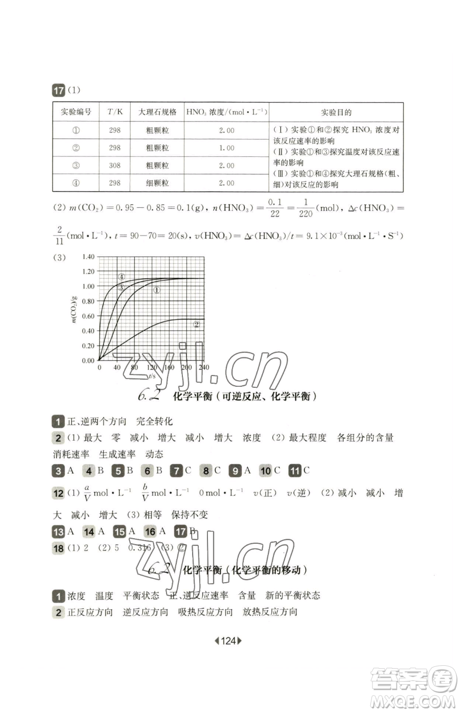 華東師范大學(xué)出版社2023華東師大版一課一練高中一年級下冊化學(xué)滬教版參考答案