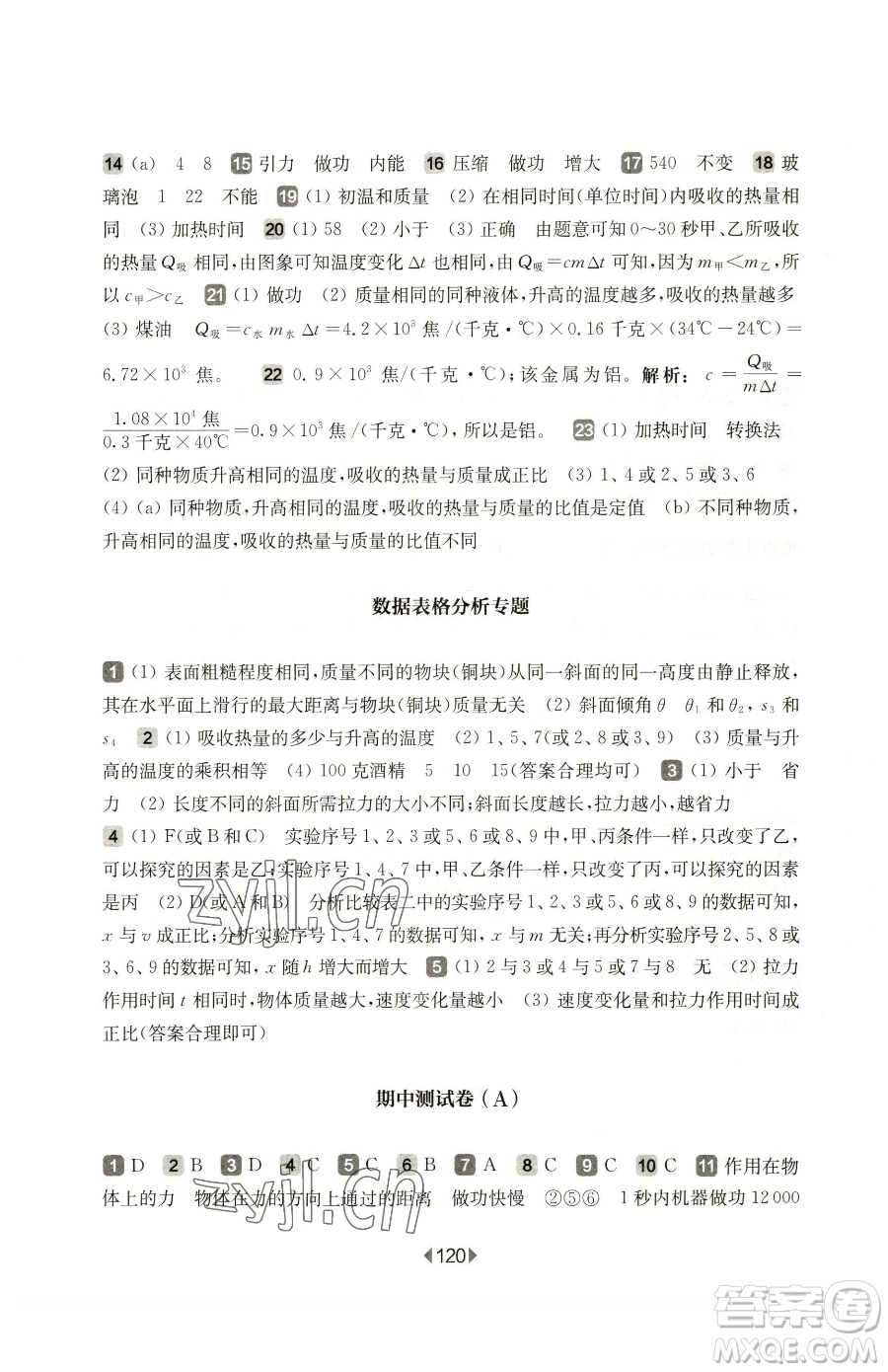 華東師范大學(xué)出版社2023華東師大版一課一練八年級下冊物理滬教版增強(qiáng)版參考答案