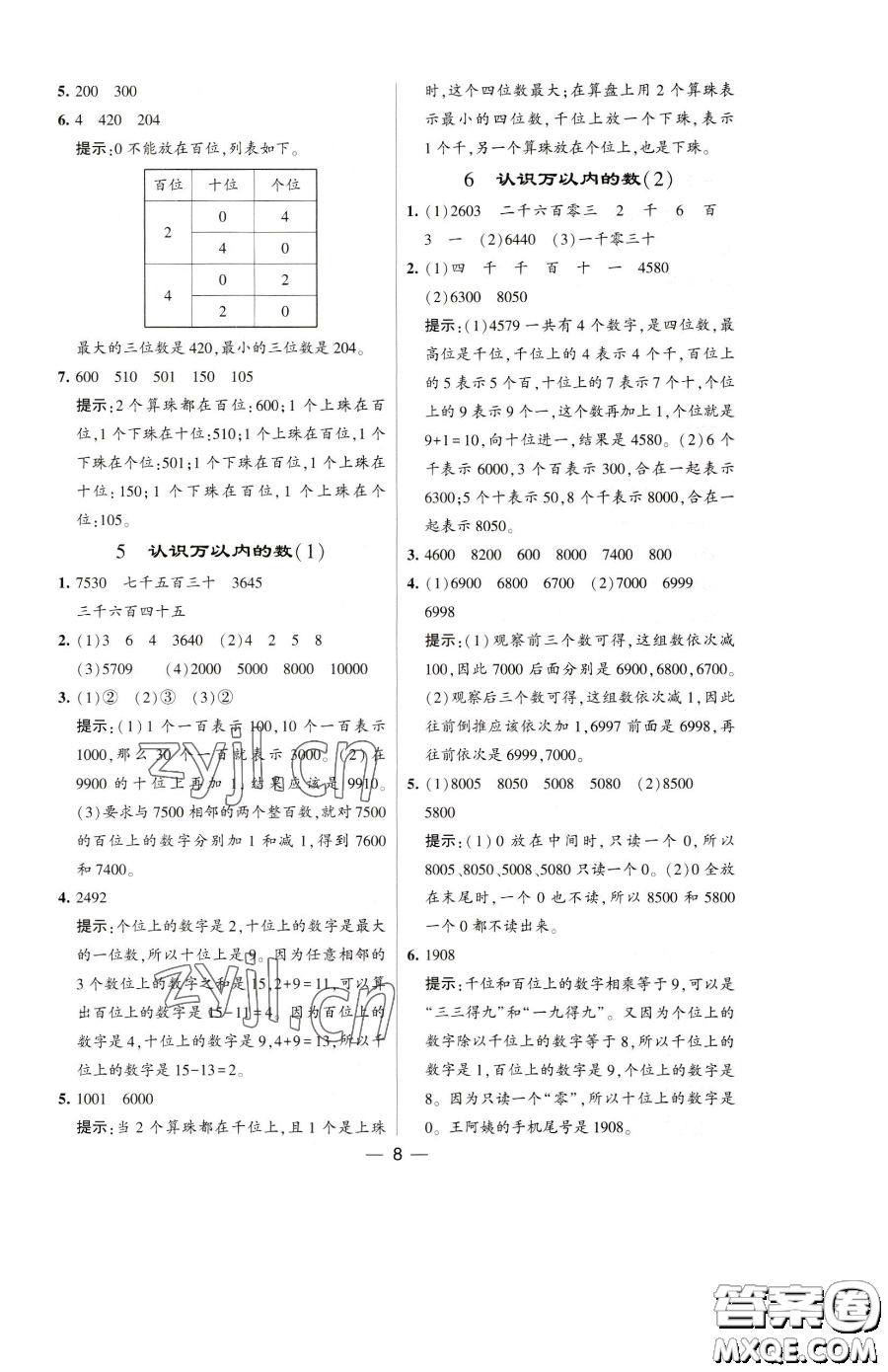 寧夏人民教育出版社2023經(jīng)綸學(xué)典提高班二年級(jí)下冊(cè)數(shù)學(xué)蘇教版江蘇專版參考答案