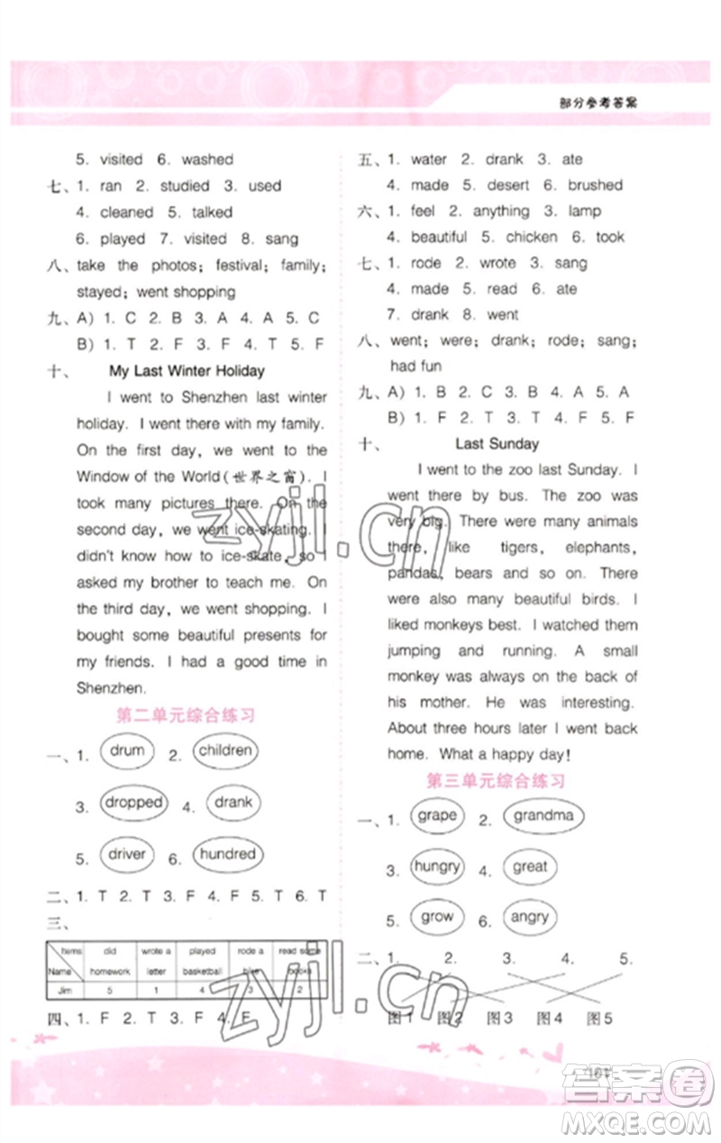 廣西師范大學(xué)出版社2023新課程學(xué)習(xí)輔導(dǎo)六年級英語下冊粵人版參考答案