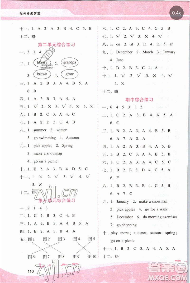 廣西師范大學出版社2023新課程學習輔導五年級英語下冊人教PEP版參考答案