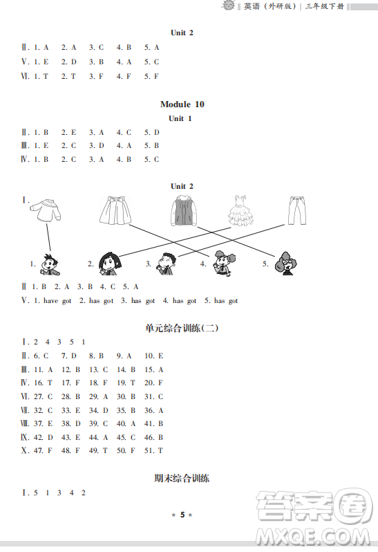 海南出版社2023新課程課堂同步練習(xí)冊三年級下冊英語外研版參考答案