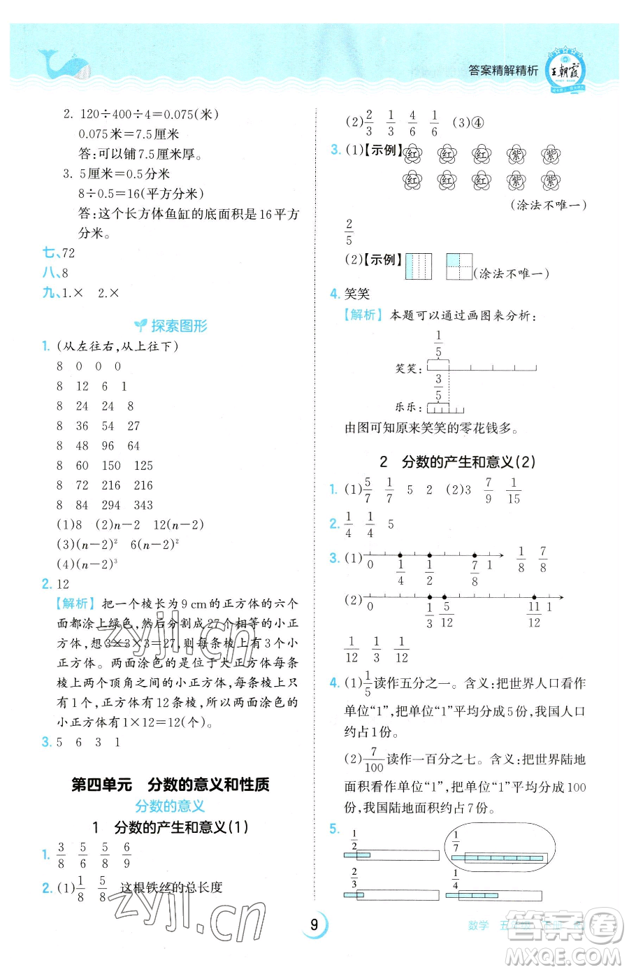 江西人民出版社2023王朝霞德才兼?zhèn)渥鳂I(yè)創(chuàng)新設(shè)計五年級下冊數(shù)學人教版參考答案