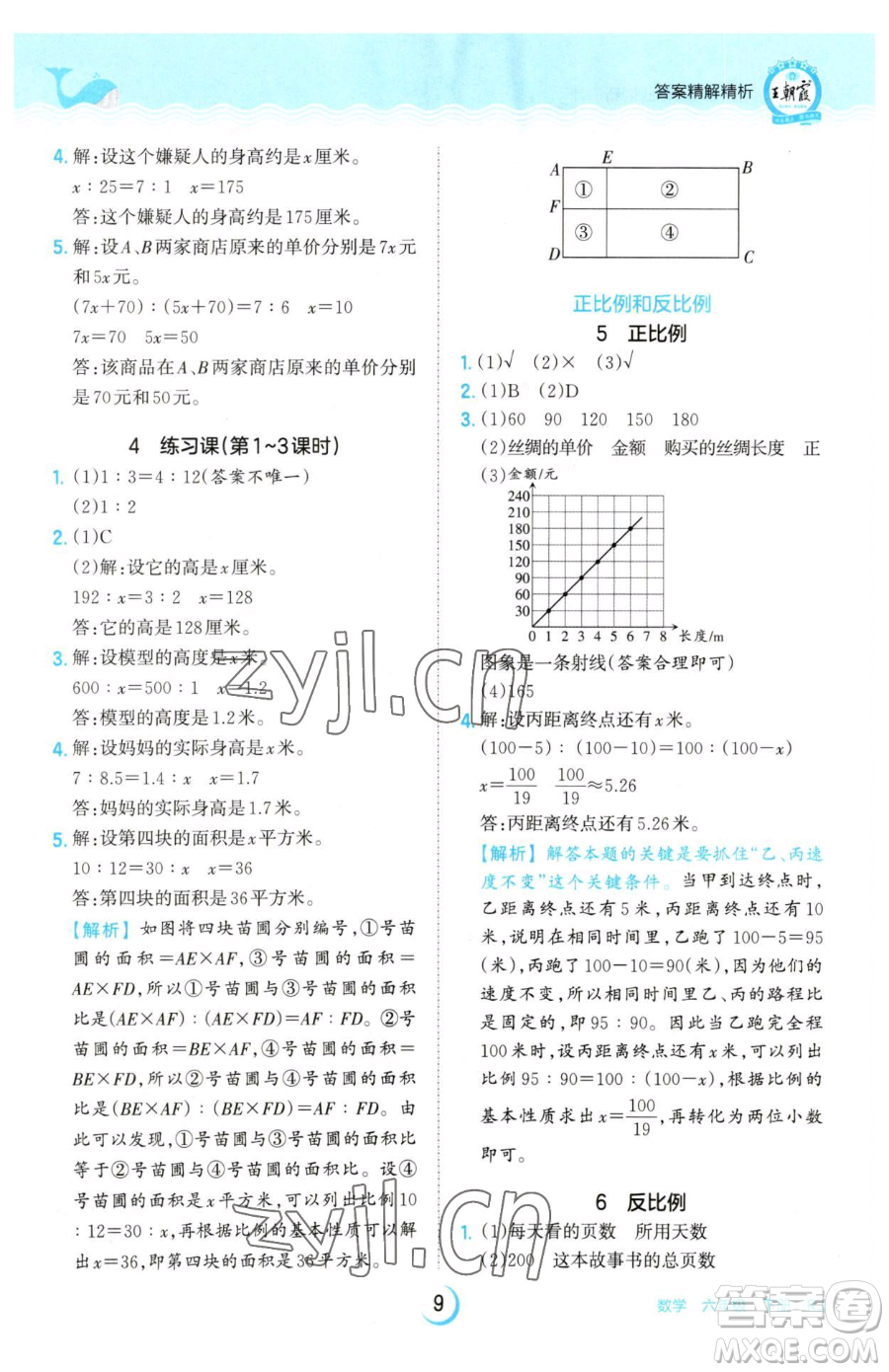 江西人民出版社2023王朝霞德才兼?zhèn)渥鳂I(yè)創(chuàng)新設計六年級下冊數(shù)學人教版參考答案