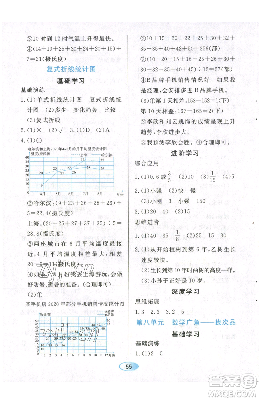 黑龍江教育出版社2023資源與評價五年級下冊數(shù)學(xué)人教版參考答案