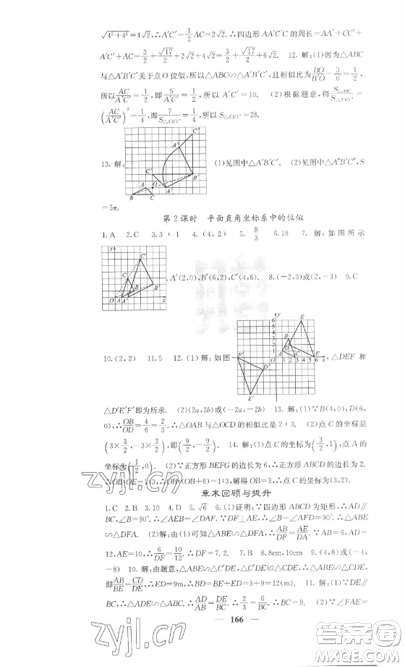 四川大學(xué)出版社2023課堂點睛九年級數(shù)學(xué)下冊人教版安徽專版參考答案