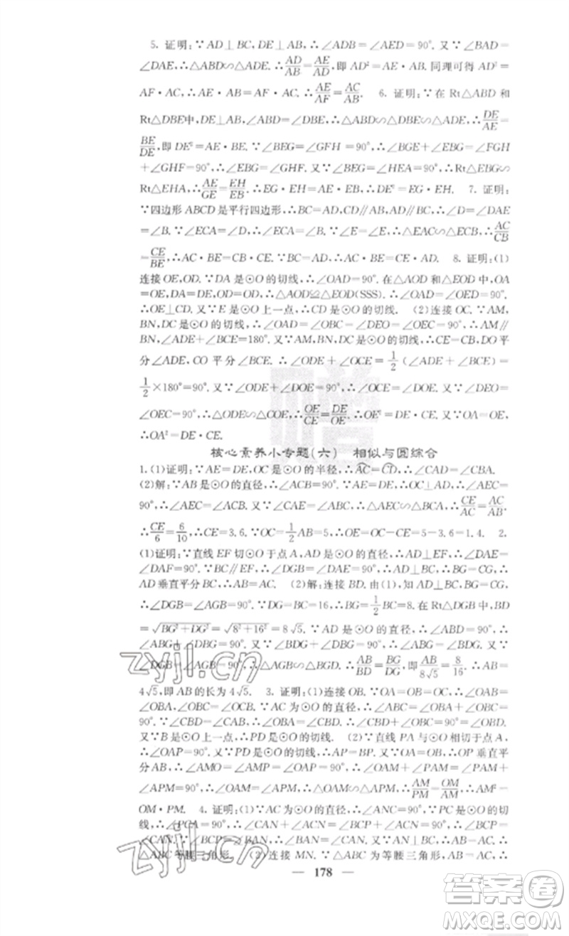 四川大學(xué)出版社2023課堂點睛九年級數(shù)學(xué)下冊人教版安徽專版參考答案