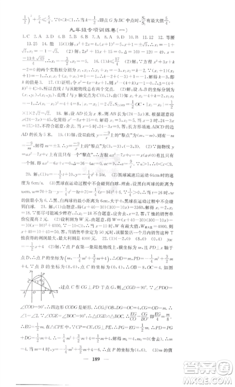 四川大學(xué)出版社2023課堂點睛九年級數(shù)學(xué)下冊人教版安徽專版參考答案