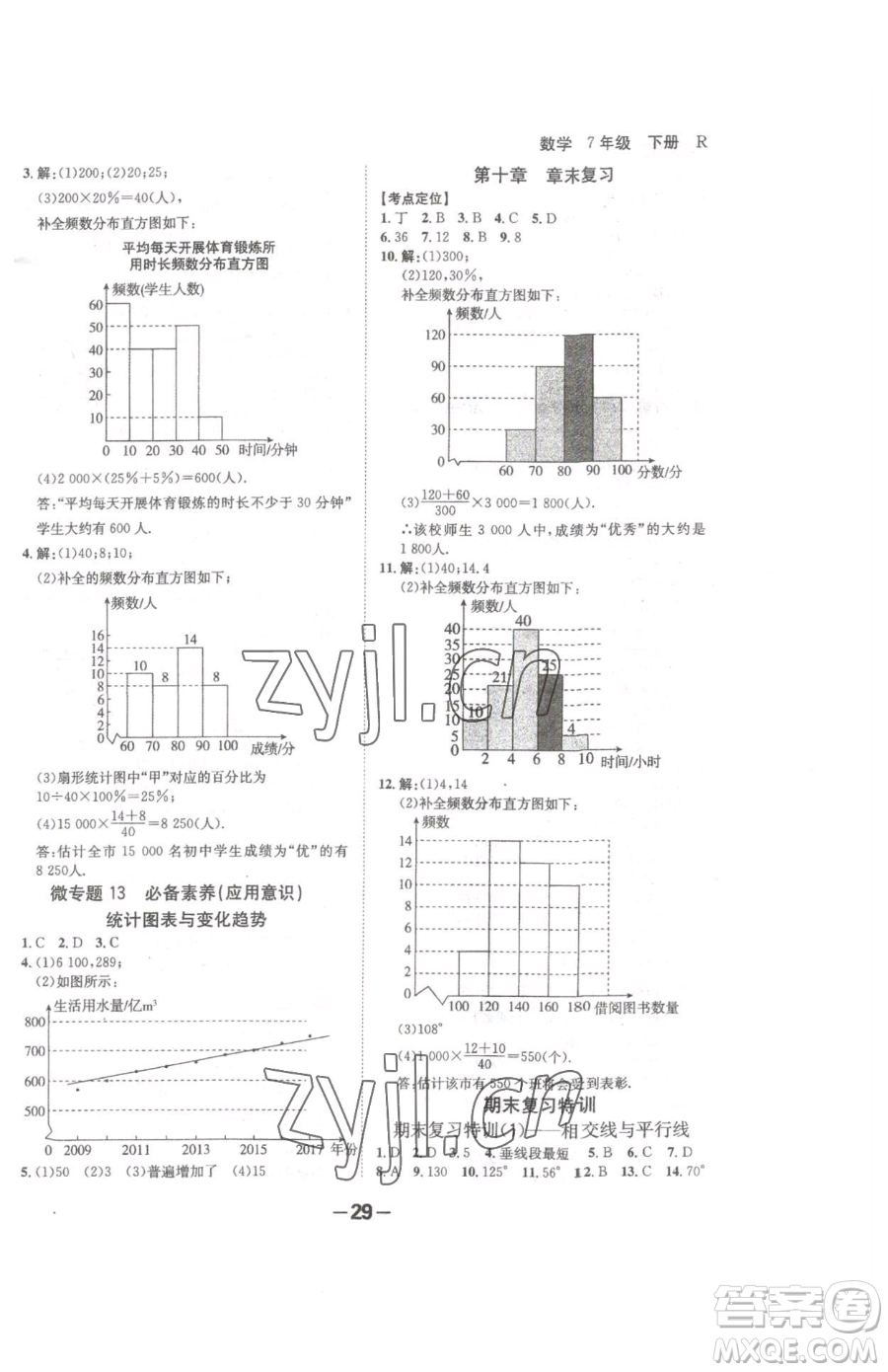 延邊大學(xué)出版社2023全程突破七年級(jí)下冊(cè)數(shù)學(xué)人教版參考答案