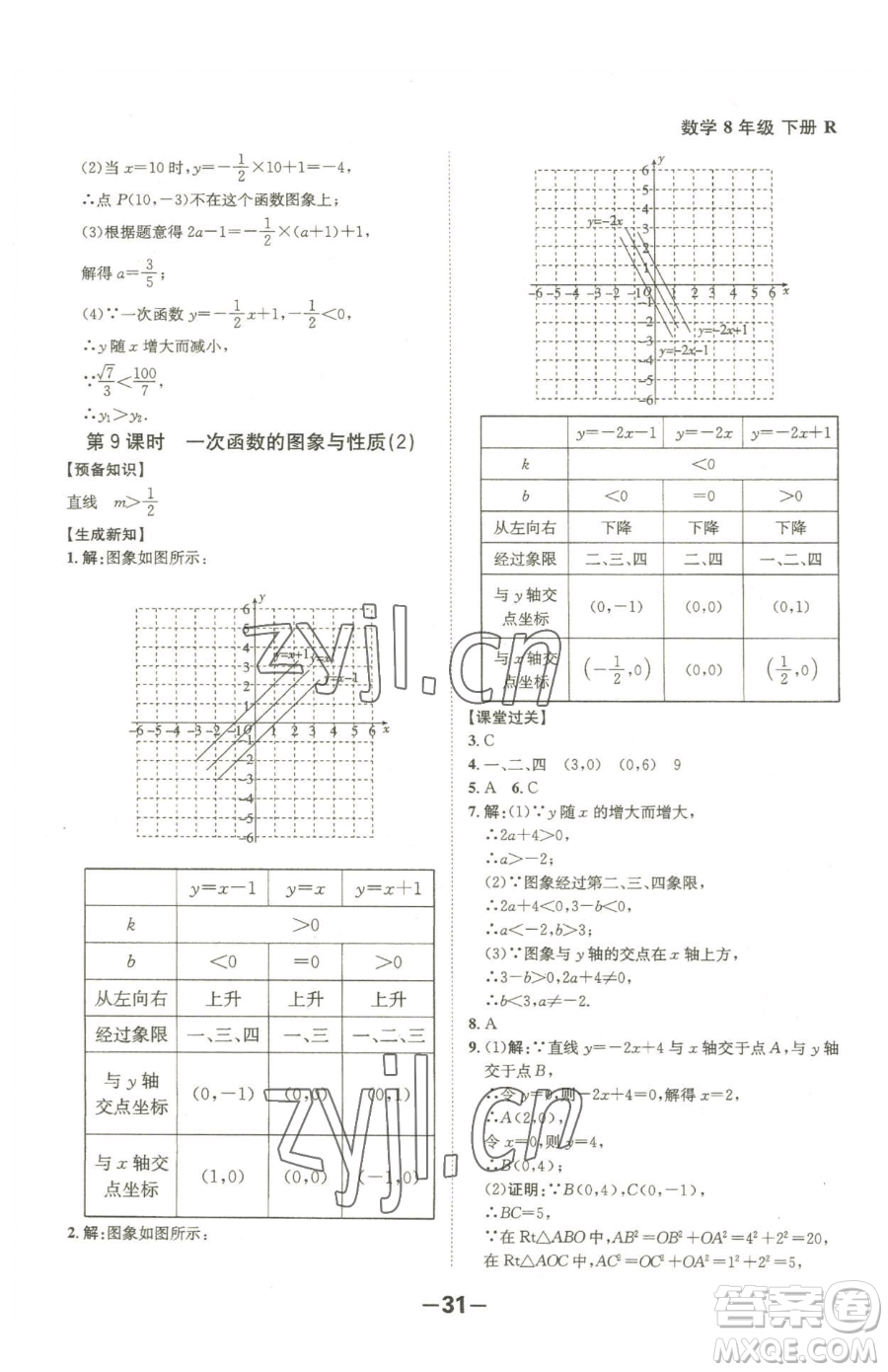 延邊大學(xué)出版社2023全程突破八年級(jí)下冊(cè)數(shù)學(xué)人教版參考答案