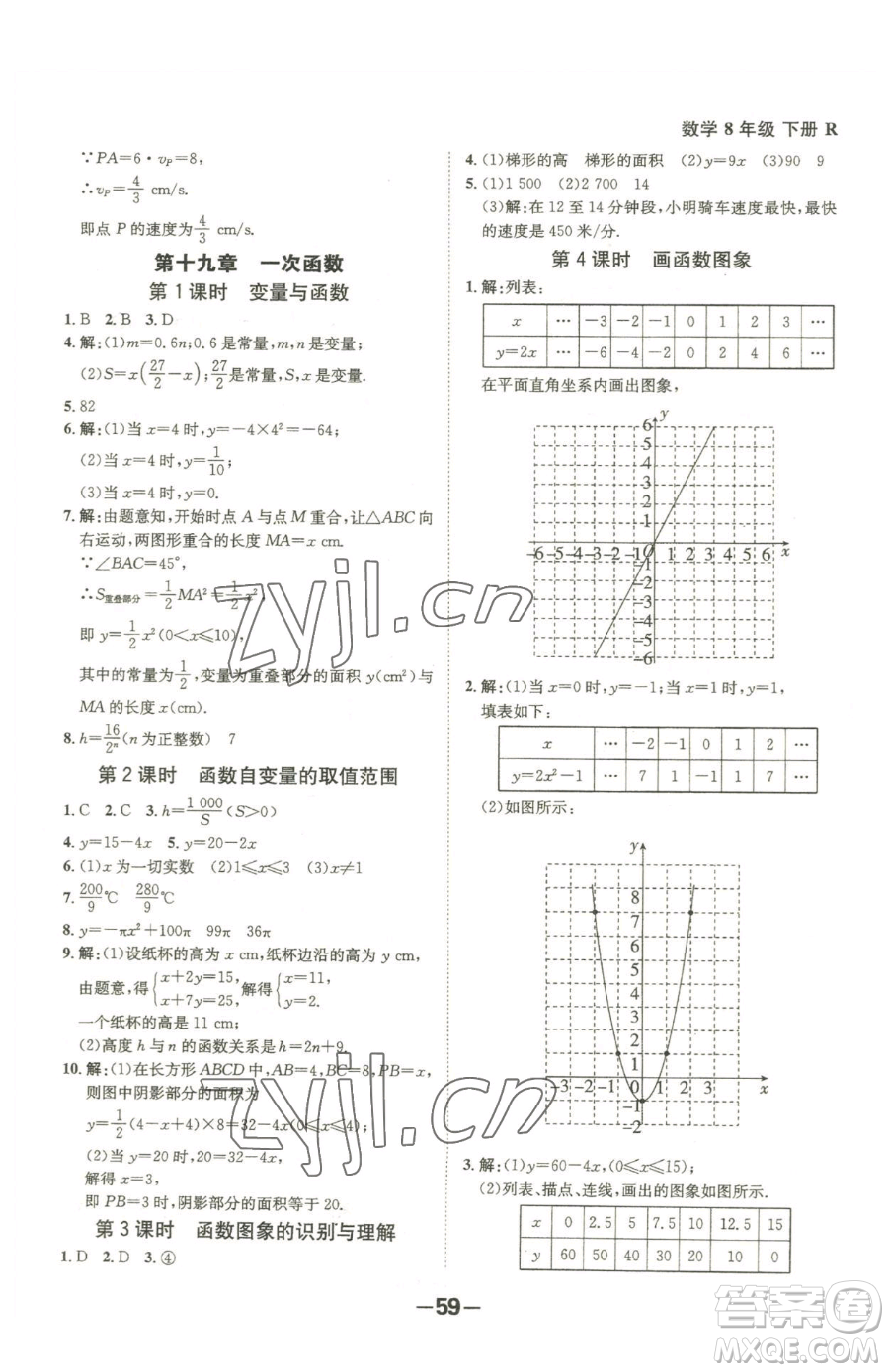 延邊大學(xué)出版社2023全程突破八年級(jí)下冊(cè)數(shù)學(xué)人教版參考答案