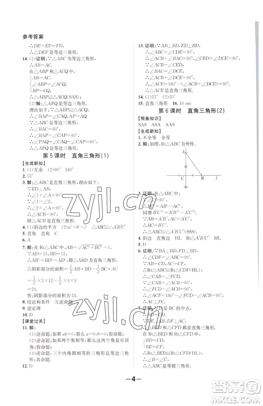 延邊大學(xué)出版社2023全程突破八年級(jí)下冊(cè)數(shù)學(xué)北師大版參考答案