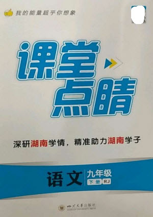 四川大學(xué)出版社2023課堂點(diǎn)睛九年級語文下冊人教版湖南專版參考答案