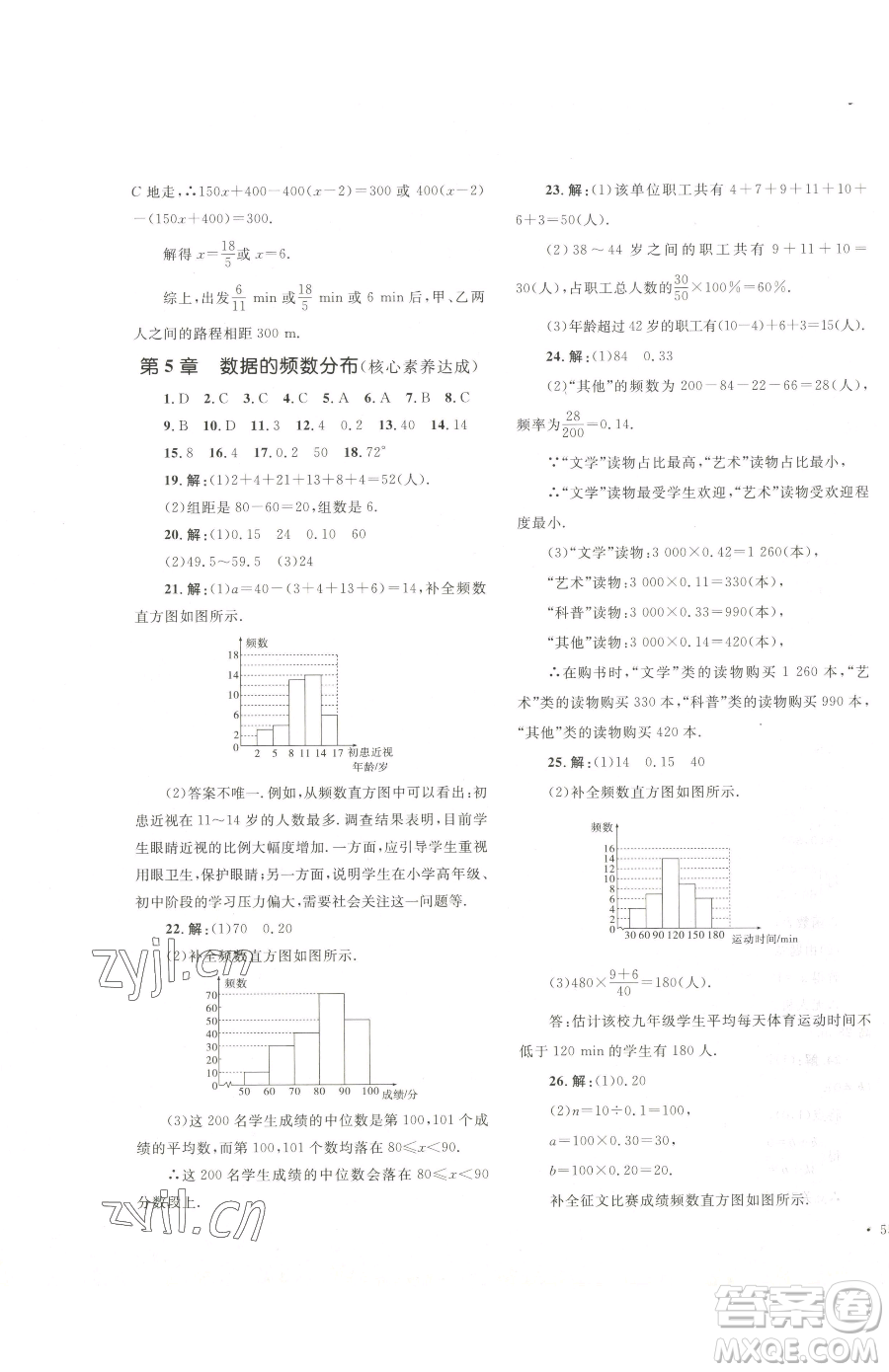 湖南教育出版社2023學(xué)科素養(yǎng)與能力提升八年級(jí)下冊(cè)數(shù)學(xué)湘教版參考答案