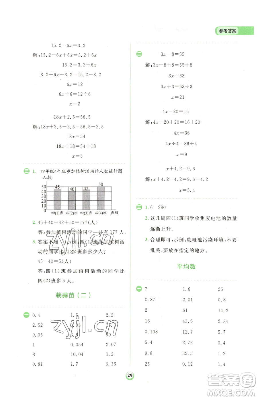 文化發(fā)展出版社2023金牛耳計(jì)算天天練四年級下冊數(shù)學(xué)北師大版參考答案