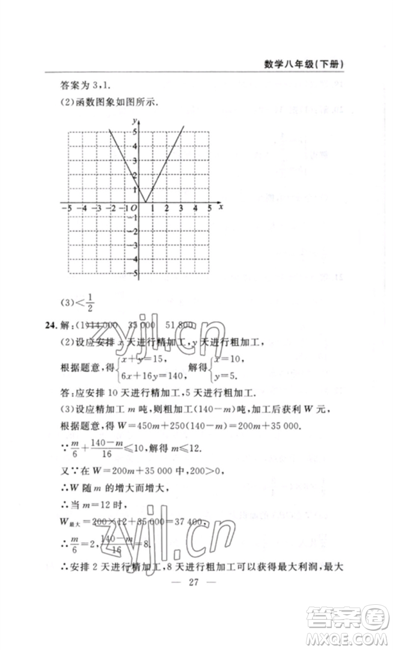 長(zhǎng)江少年兒童出版社2023智慧課堂自主評(píng)價(jià)八年級(jí)數(shù)學(xué)下冊(cè)人教版十堰專版參考答案